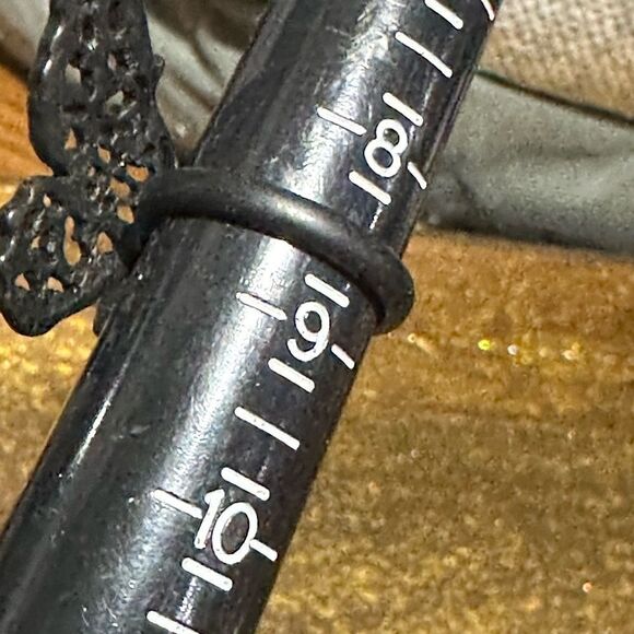 Black Oversized Butterfly Ring Size 8.5 - Picture 3 of 3